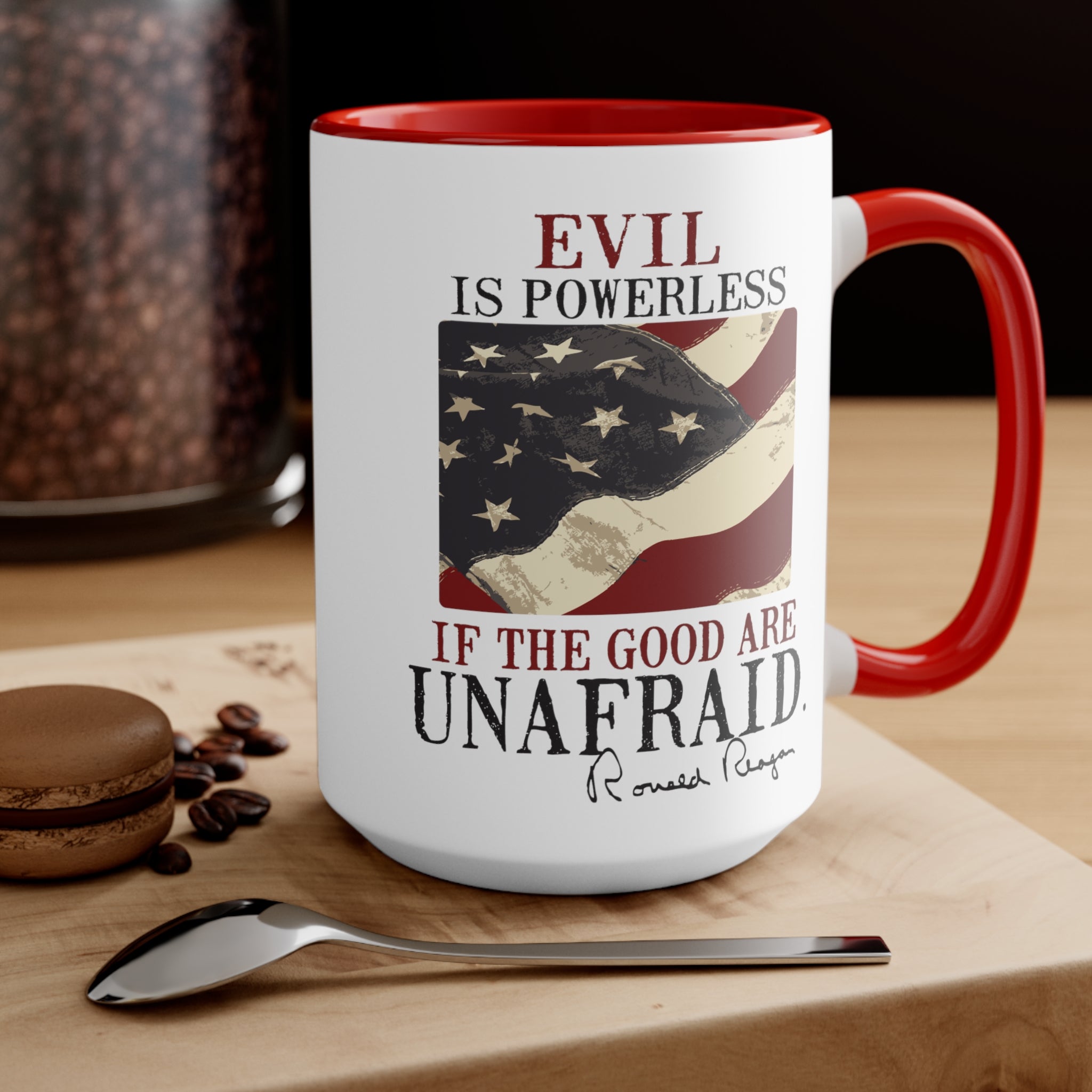 Evil Is Powerless Mug ( 2 sizes, 2 colors) - PatriotDepot.com