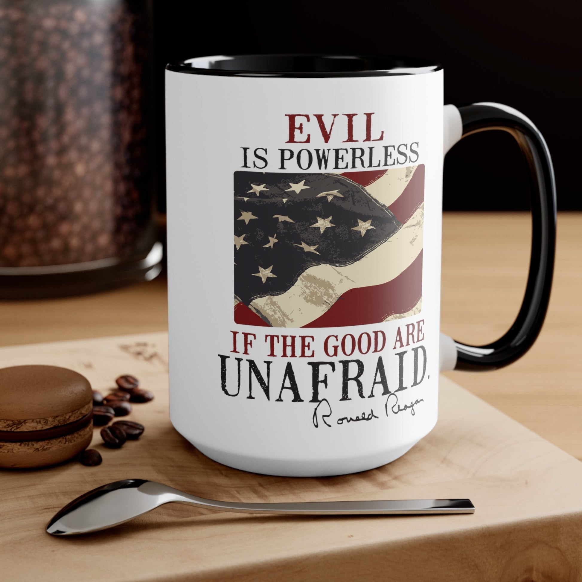 Evil Is Powerless Mug ( 2 sizes, 2 colors) - PatriotDepot.com