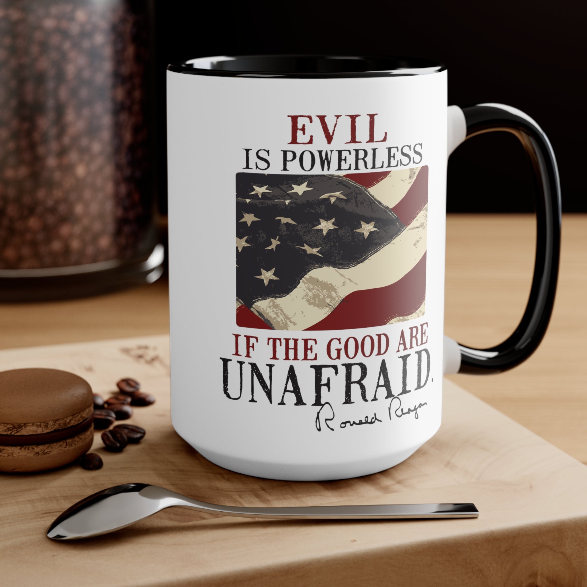Evil Is Powerless Mug ( 2 sizes, 2 colors) - PatriotDepot.com