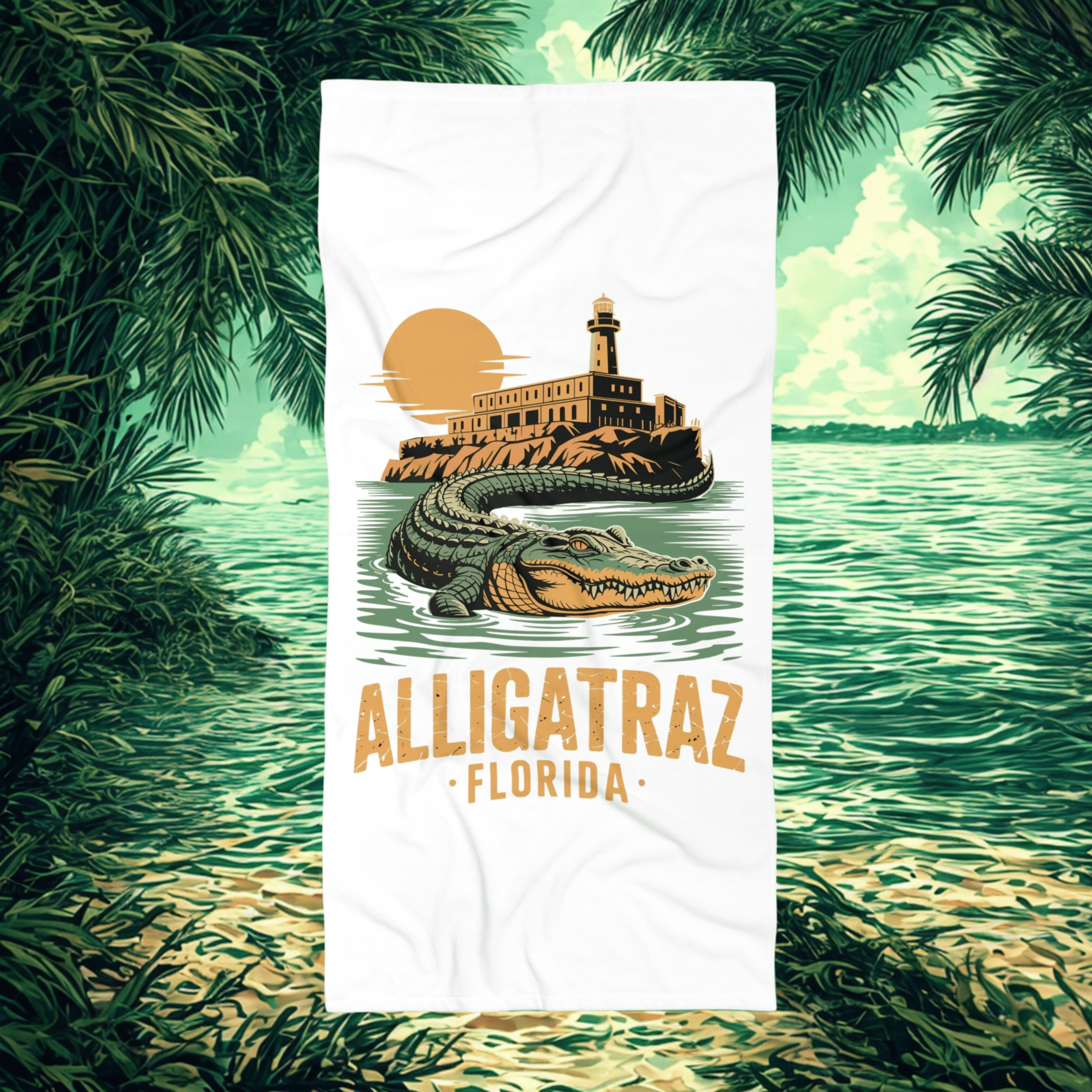 Exclusive: Alligatraz Florida Beach Towel - PatriotDepot.com