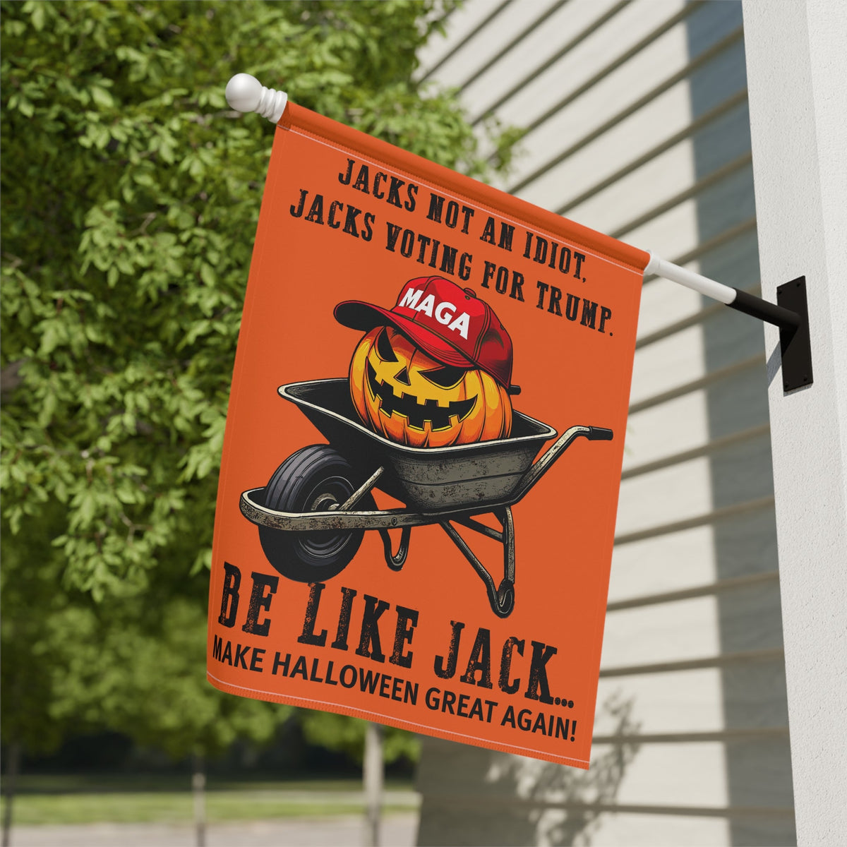 Exclusive: Jacks Not an Idiot. Jacks Voting for Trump Flag (Garden & Banner Sizes) - PatriotDepot.com