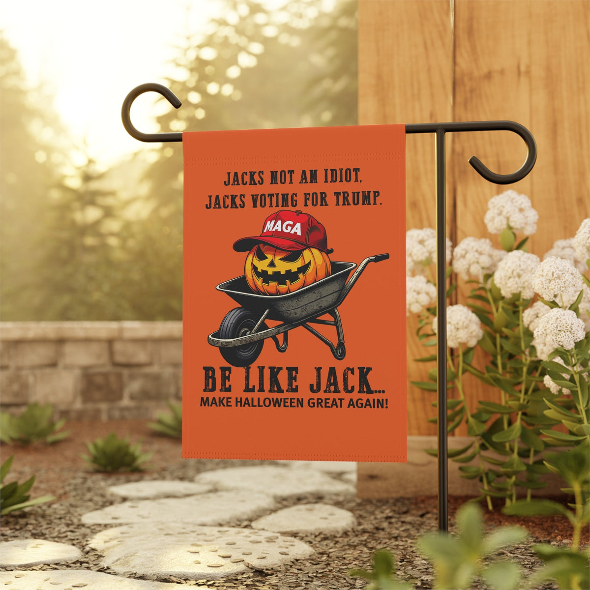 Exclusive: Jacks Not an Idiot. Jacks Voting for Trump Flag (Garden & Banner Sizes) - PatriotDepot.com