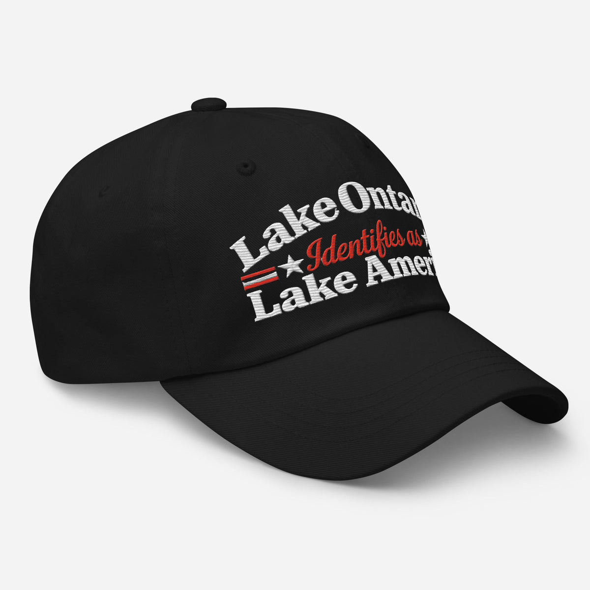 Exclusive Lake Ontario "Identifies as Lake America" Embroidered Hat - PatriotDepot.com