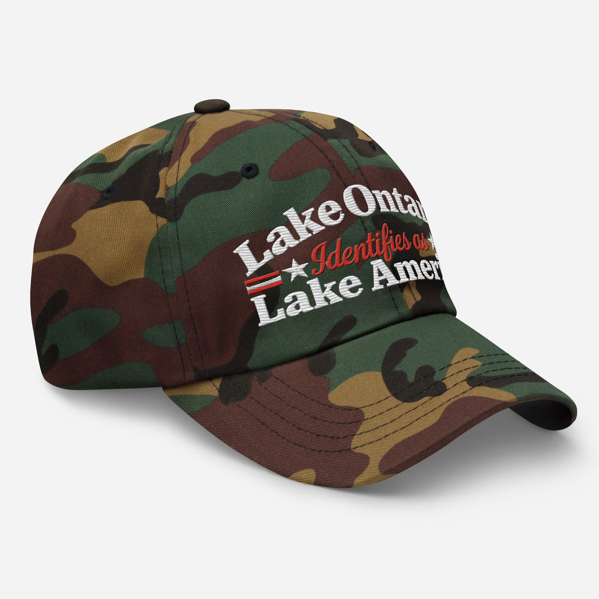 Exclusive Lake Ontario "Identifies as Lake America" Embroidered Hat - PatriotDepot.com