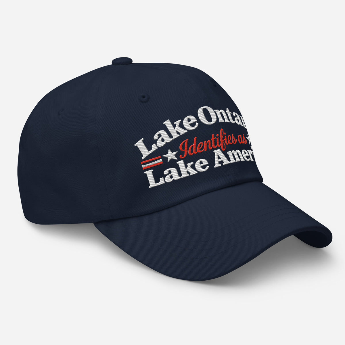 Exclusive Lake Ontario "Identifies as Lake America" Embroidered Hat - PatriotDepot.com