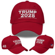 Exclusive: Trump 2028 Custom Embroidered Hat (4 - Sided Design) - PatriotDepot.com