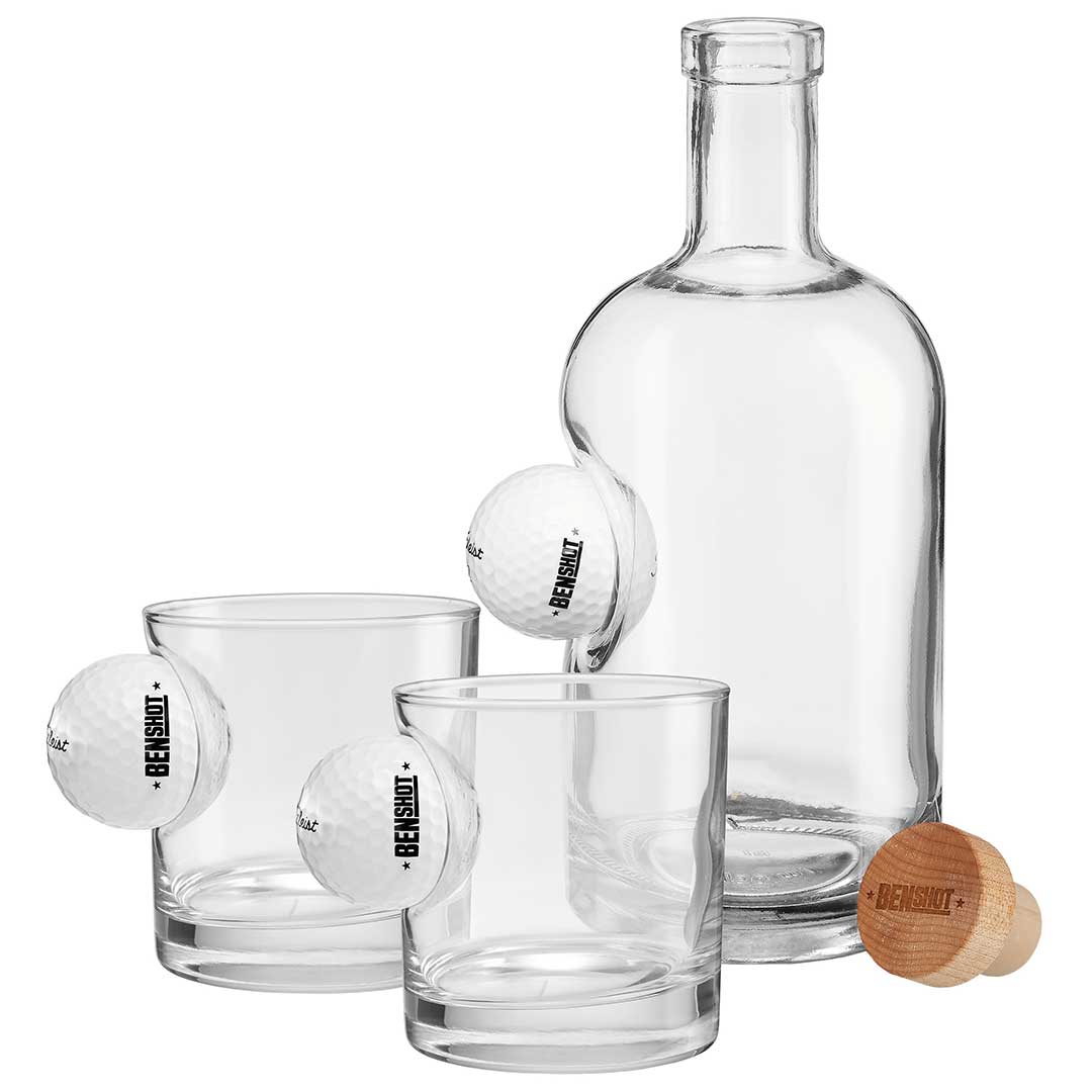 Fairway Reserve: Golf Ball Embedded Decanter & Glass Set - PatriotDepot.com