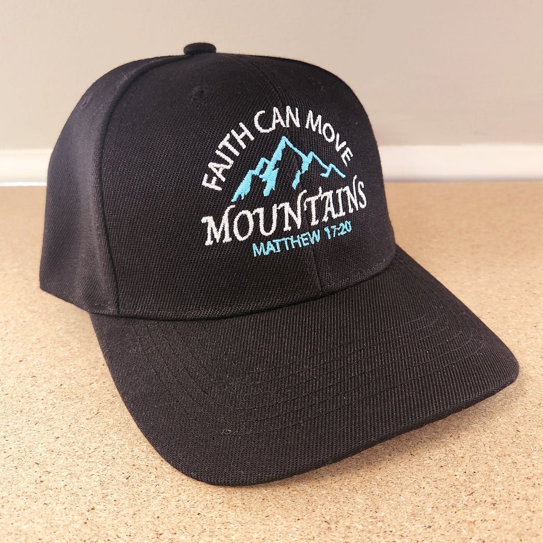Faith Can Move Mountains Custom embroidered Hat (Black) - PatriotDepot.com