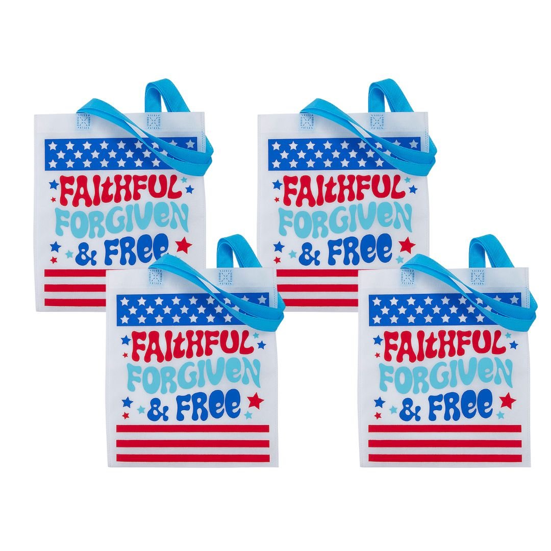 Faithful Forgiven & Free Tote Bags (4 - pack) - PatriotDepot.com