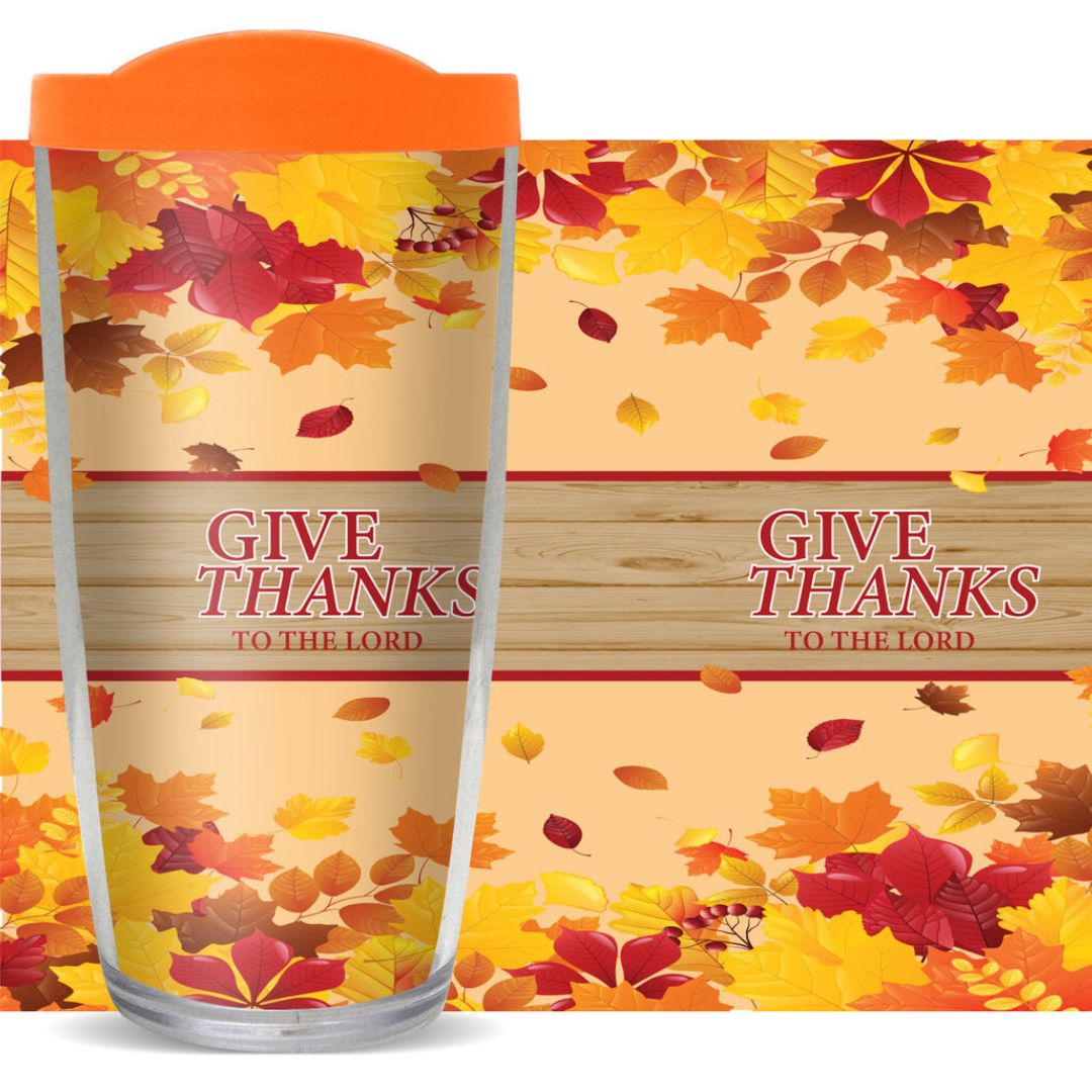 Fall "Give Thanks" 16oz Tumbler - PatriotDepot.com