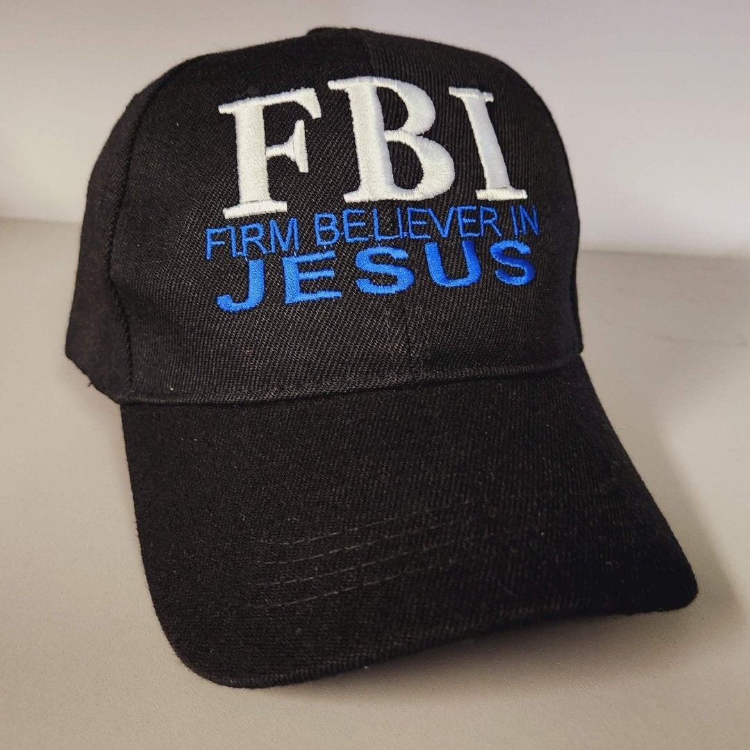 FBI Firm Believer in Jesus Embroidered Hat (Black) - PatriotDepot.com