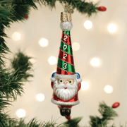Festive & Happy Santa Claus Glass Ornament - PatriotDepot.com
