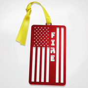 Fire Dept Thin Red Line Honor Ornament (Metallic Plating) - PatriotDepot.com