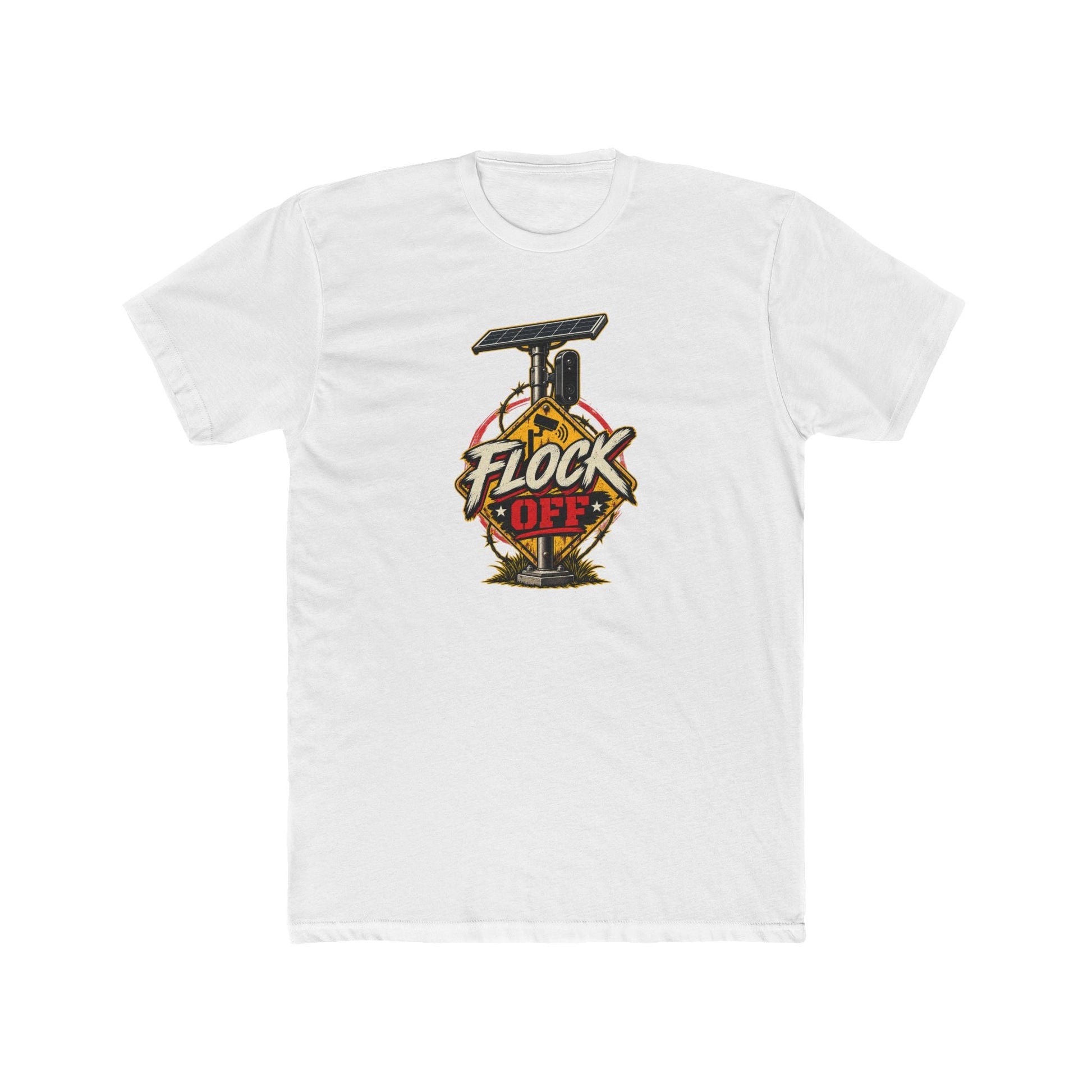 Flock Off Surveillance Camera T-Shirt | Stop Government Spying | Anti-Surveillance Patriotic Tee - PatriotDepot.com