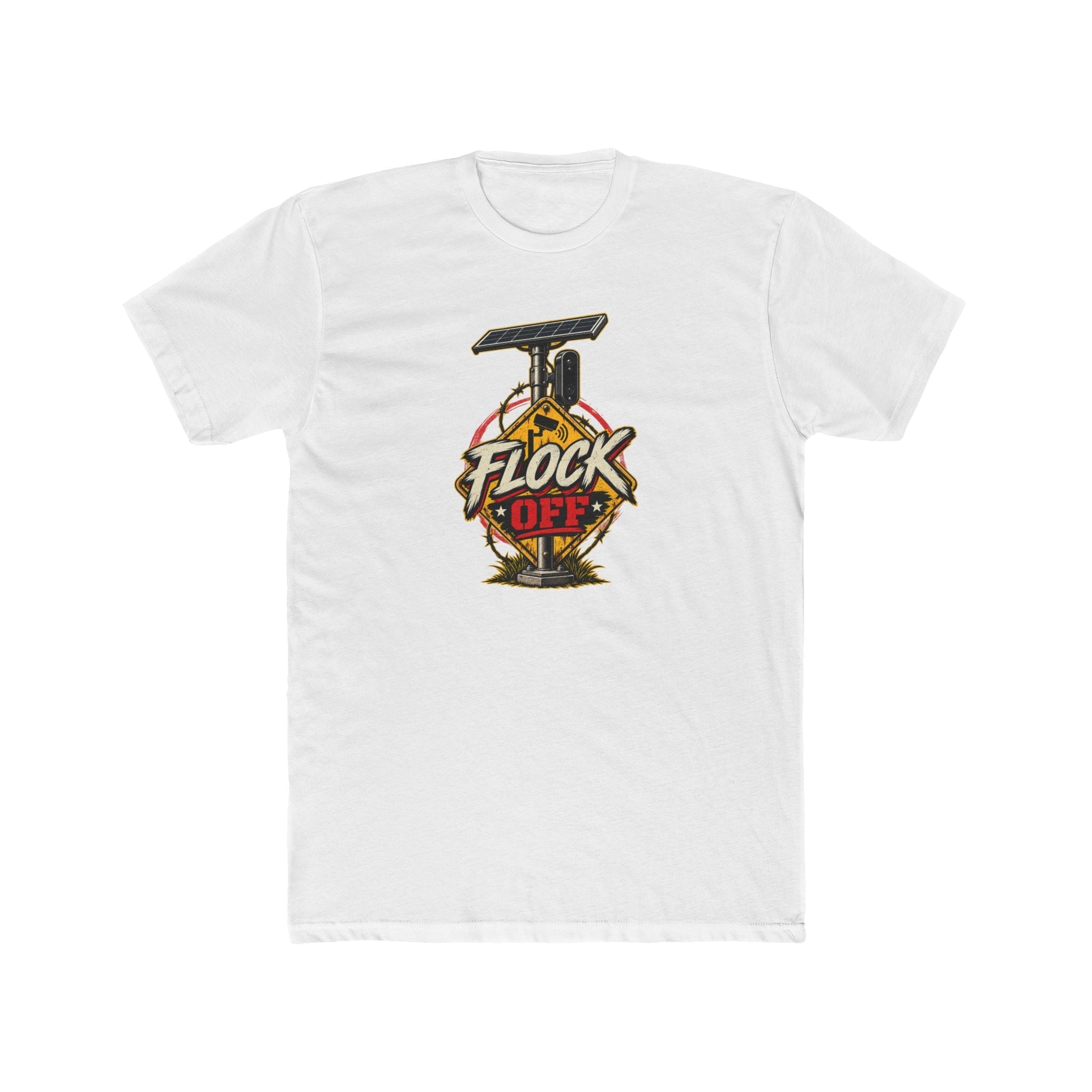 Flock Off Surveillance Camera T-Shirt | Stop Government Spying | Anti-Surveillance Patriotic Tee - PatriotDepot.com