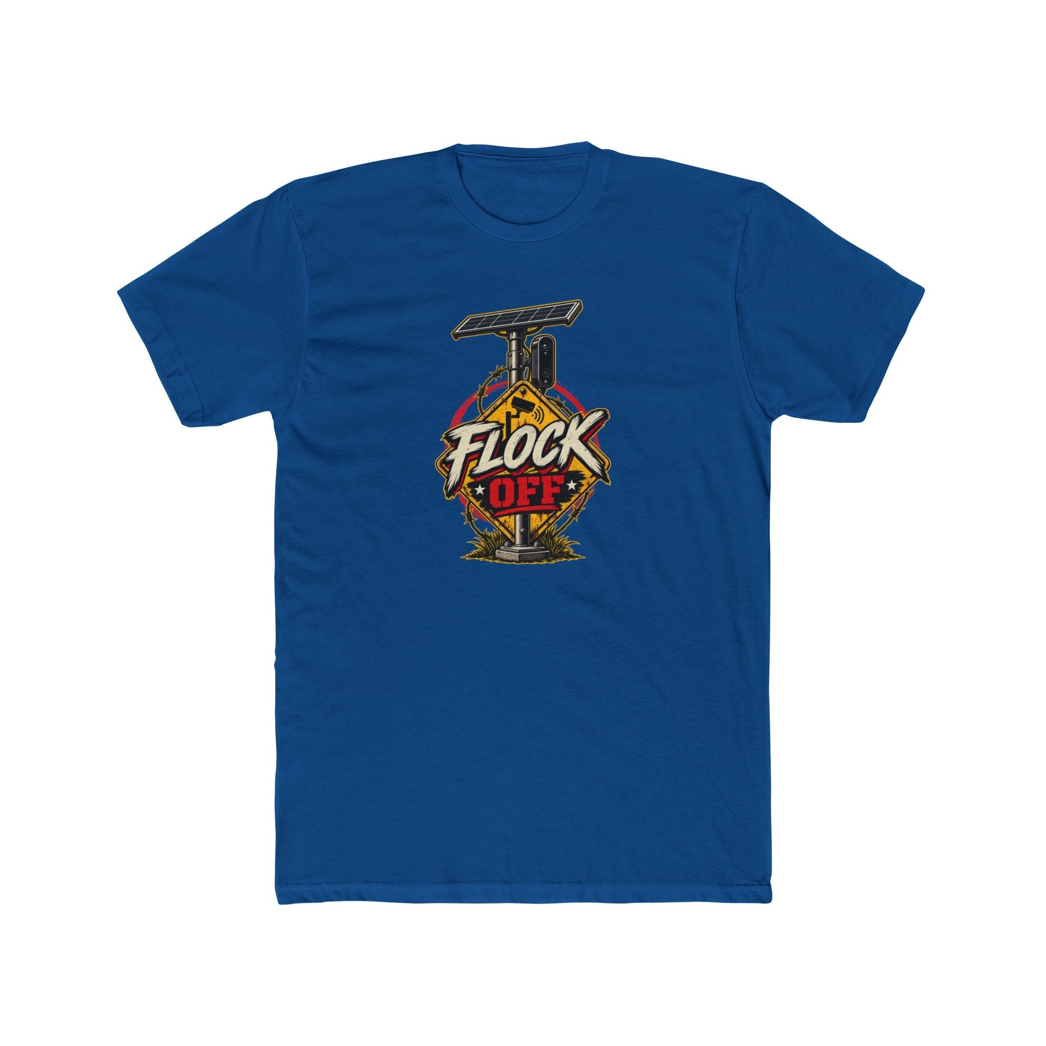 Flock Off Surveillance Camera T-Shirt | Stop Government Spying | Anti-Surveillance Patriotic Tee - PatriotDepot.com