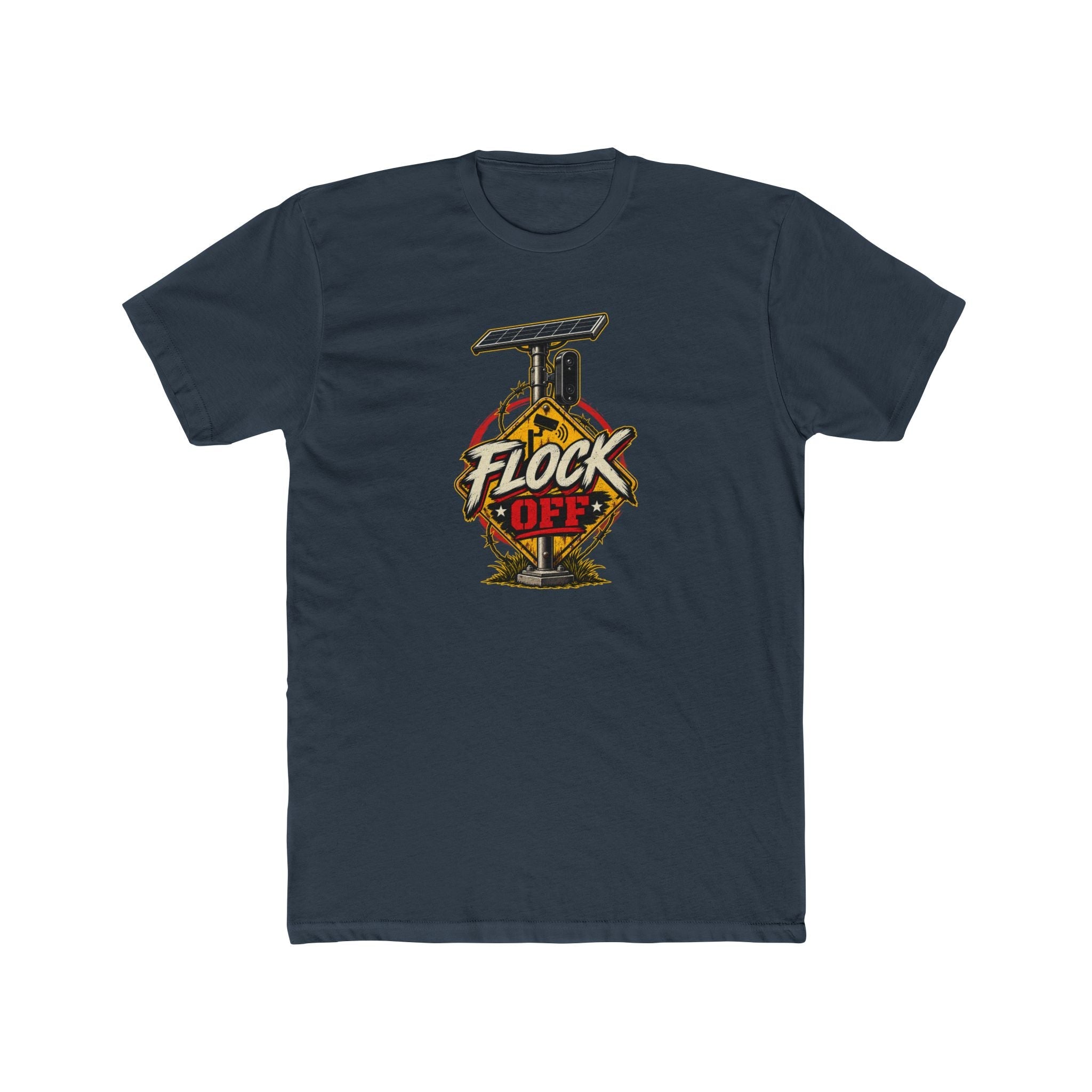 Flock Off Surveillance Camera T-Shirt | Stop Government Spying | Anti-Surveillance Patriotic Tee - PatriotDepot.com