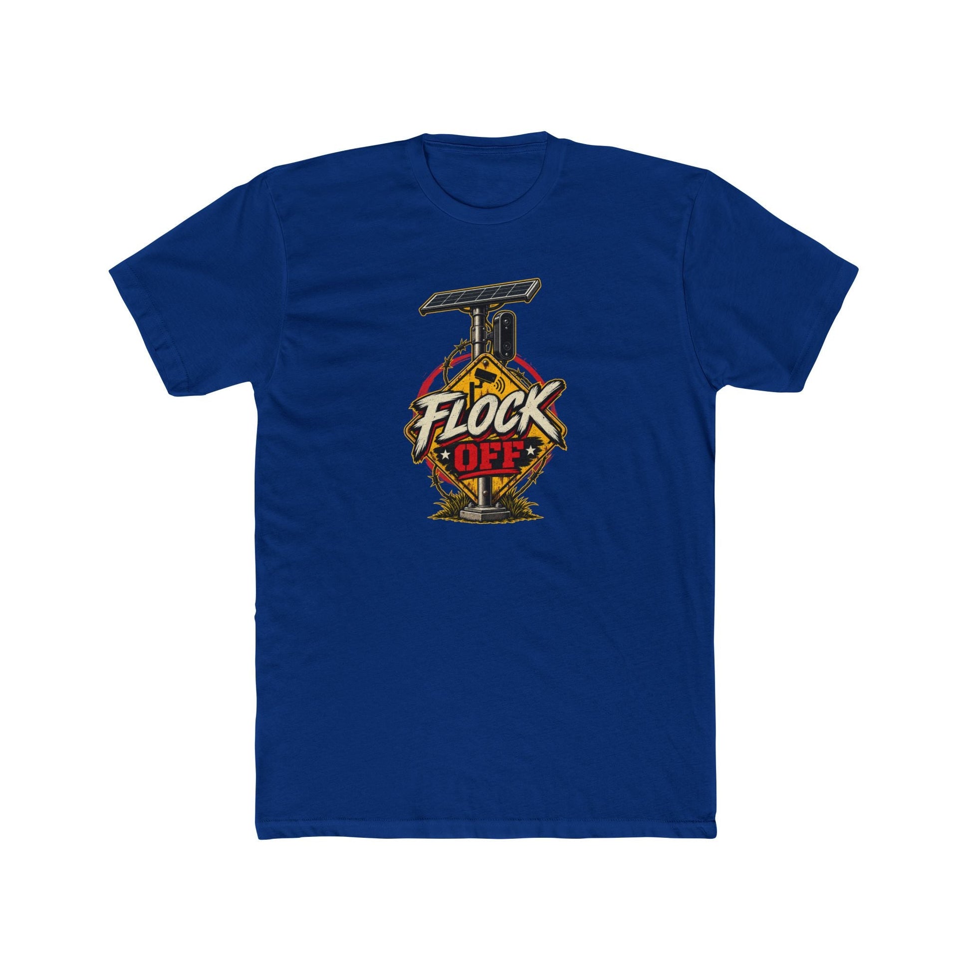 Flock Off Surveillance Camera T-Shirt | Stop Government Spying | Anti-Surveillance Patriotic Tee - PatriotDepot.com