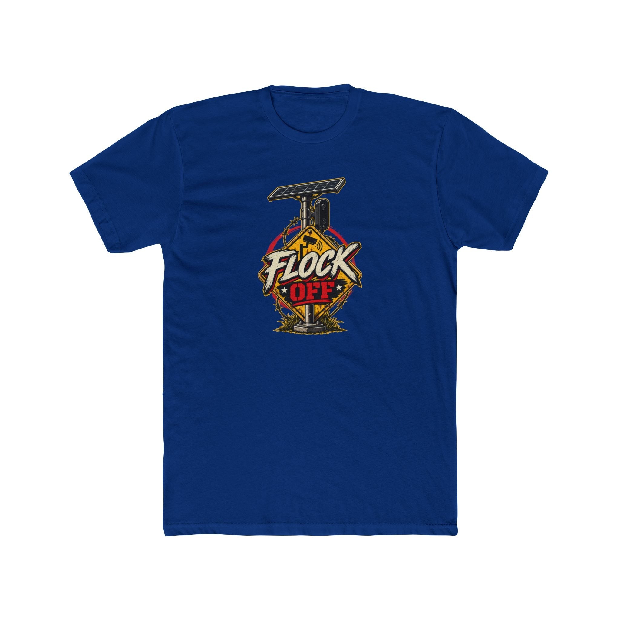 Flock Off Surveillance Camera T-Shirt | Stop Government Spying | Anti-Surveillance Patriotic Tee - PatriotDepot.com