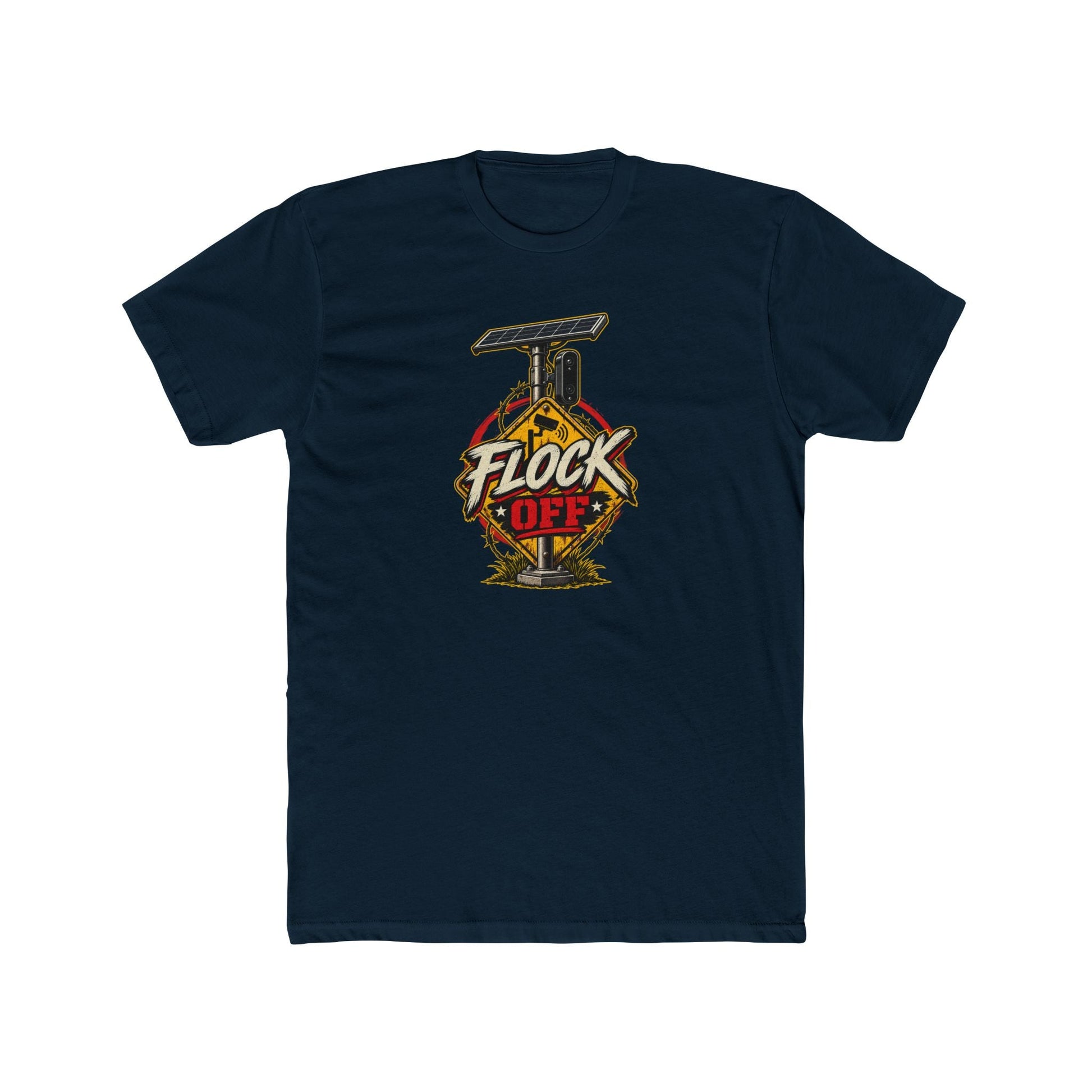Flock Off Surveillance Camera T-Shirt | Stop Government Spying | Anti-Surveillance Patriotic Tee - PatriotDepot.com