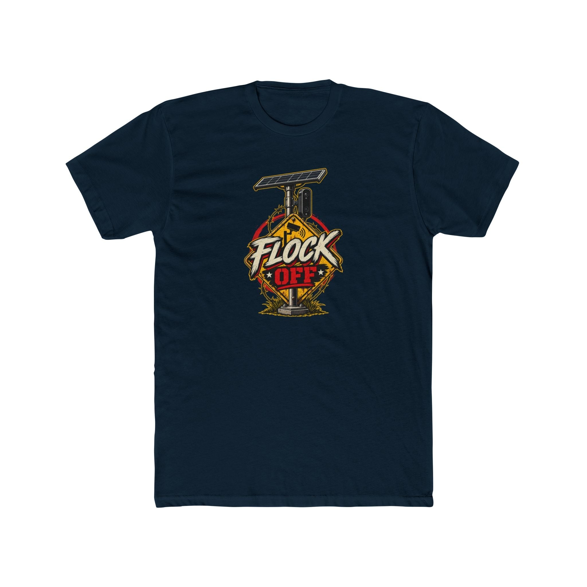 Flock Off Surveillance Camera T-Shirt | Stop Government Spying | Anti-Surveillance Patriotic Tee - PatriotDepot.com