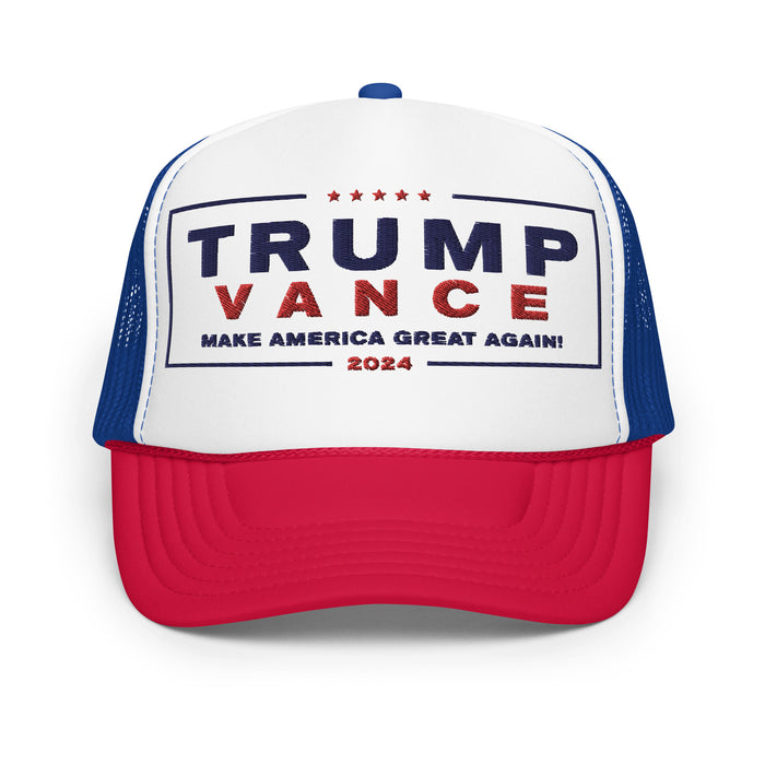 Trump Vance Make America Great Again 2024 Patriotic Foam Trucker Hat