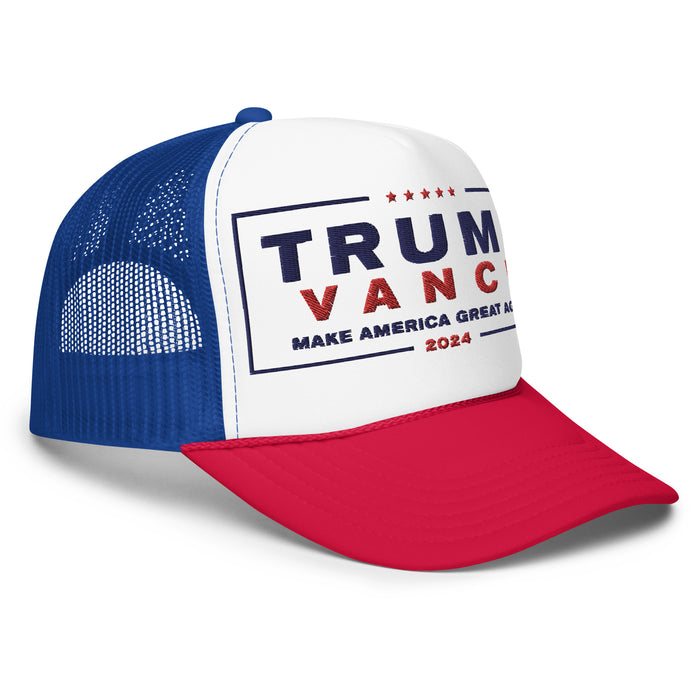 Trump Vance Make America Great Again 2024 Patriotic Foam Trucker Hat