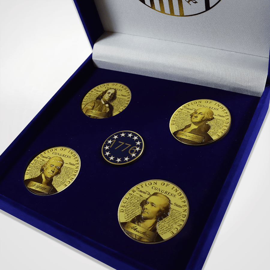 Founding Fathers: America’s 250th Anniversary Commemorative Coin & Pin Set - PatriotDepot.com