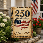 Founding Spirit | America’s 250th Anniversary Patriotic Garden Flag (1776–2026) - PatriotDepot.com