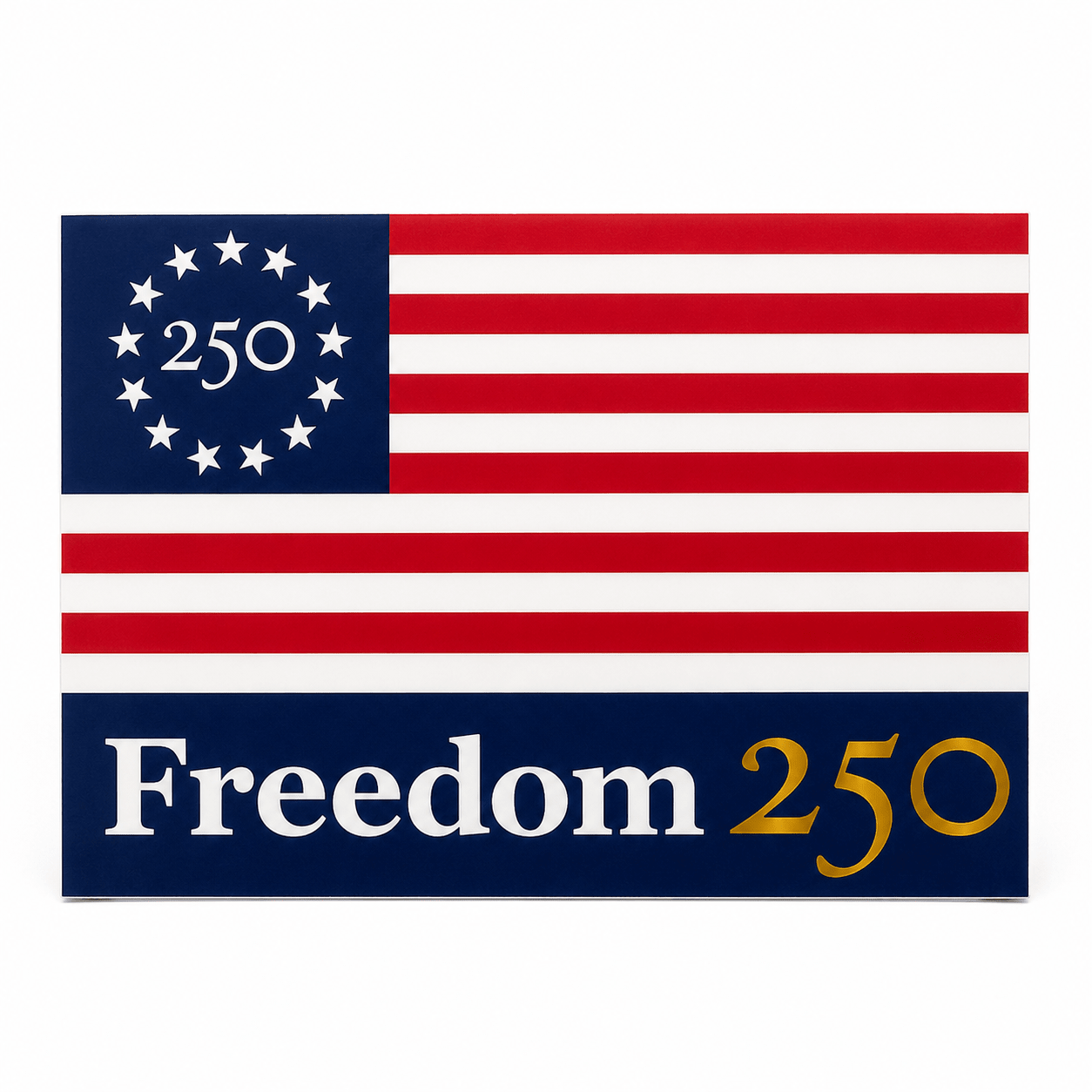 Freedom 250 America's 250th Anniversary Auto Decal | Navy | 4" x 3" - PatriotDepot.com