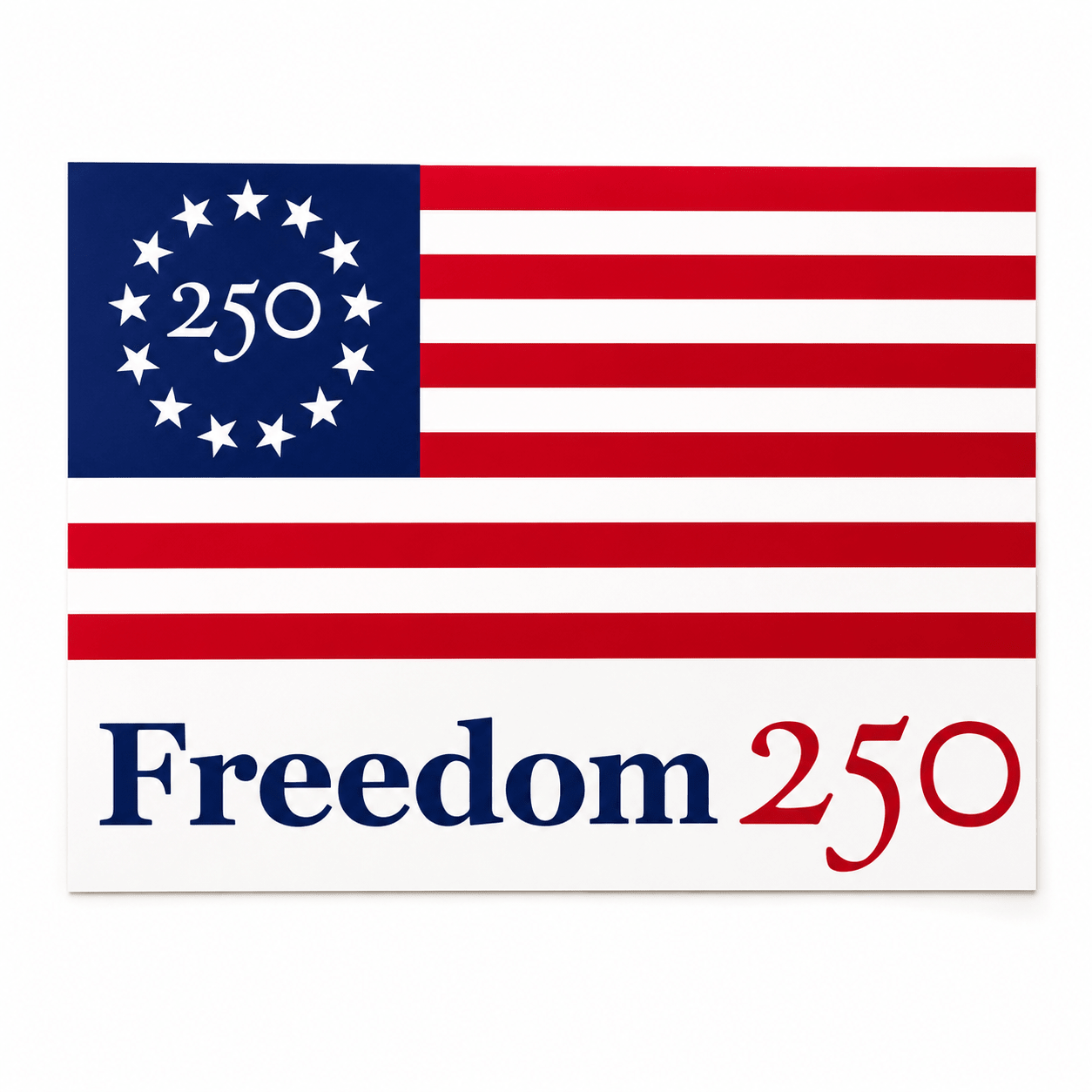 Freedom 250 America's 250th Anniversary Auto Decal | White | 4" x 3" - PatriotDepot.com