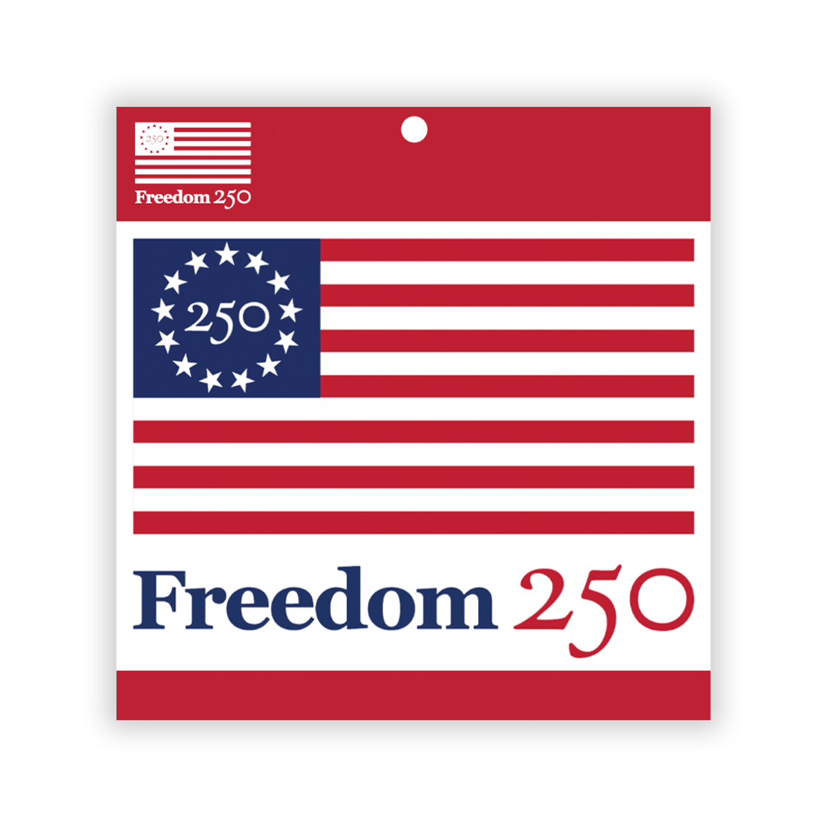 Freedom 250 America's 250th Anniversary Auto Decal | White | 4" x 3" - PatriotDepot.com