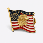 Freedom Flag and Eagle Lapel Pin - PatriotDepot.com