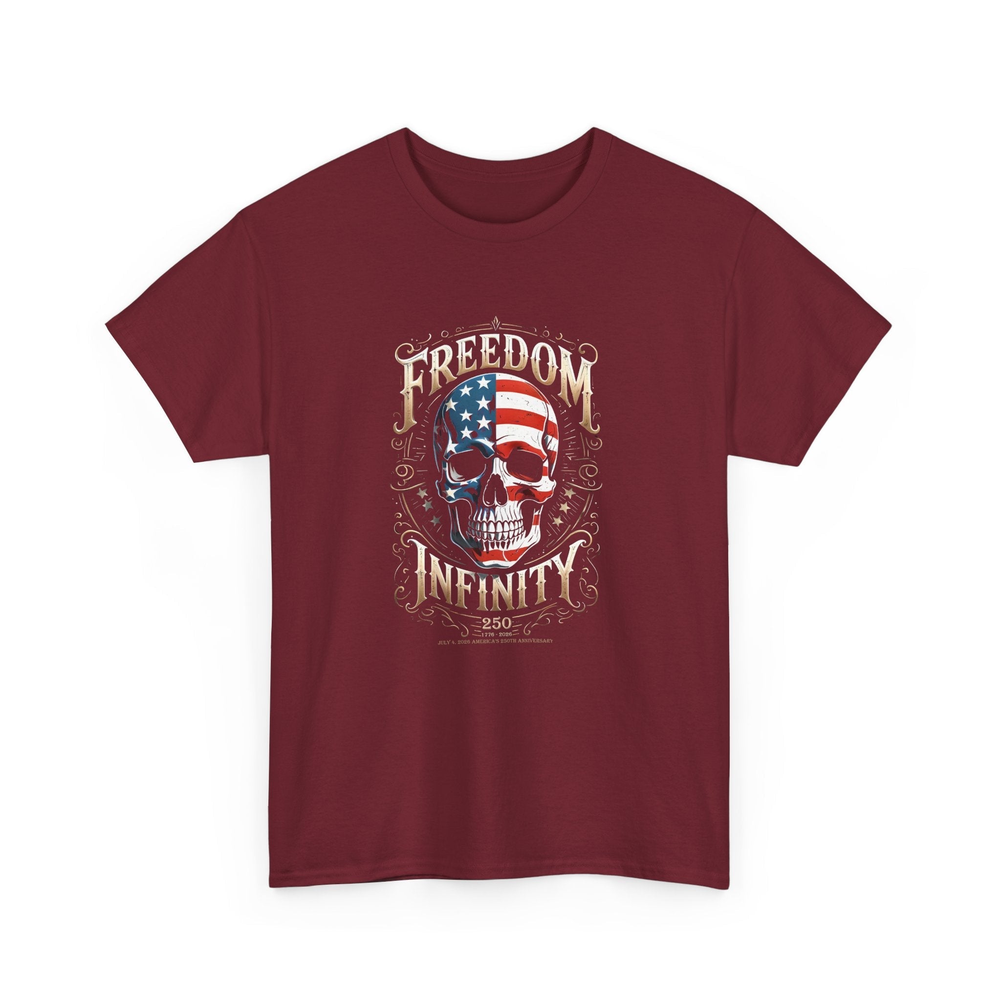 Freedom Infinity America 250 Years Skull T-Shirt - PatriotDepot.com