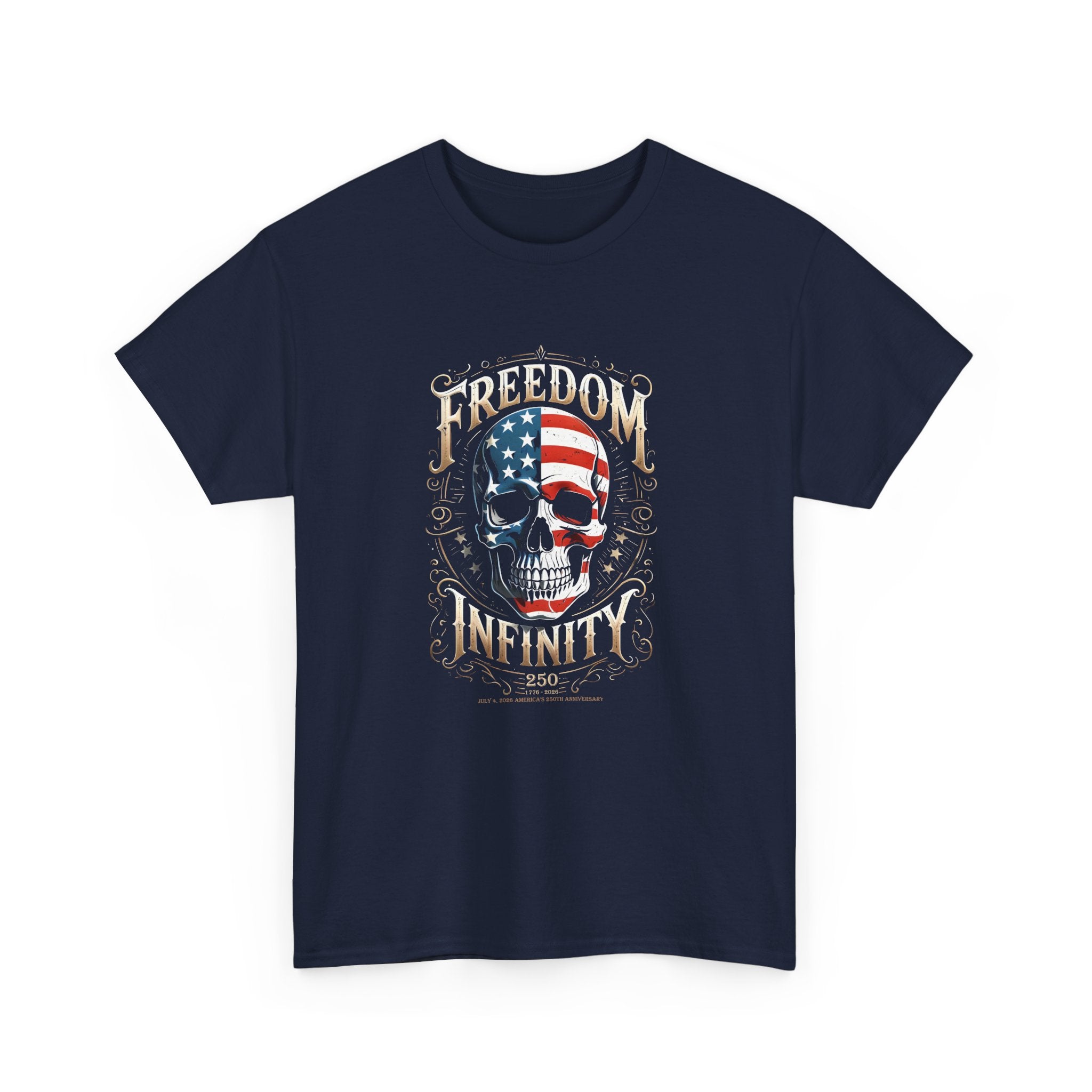 Freedom Infinity America 250 Years Skull T-Shirt - PatriotDepot.com