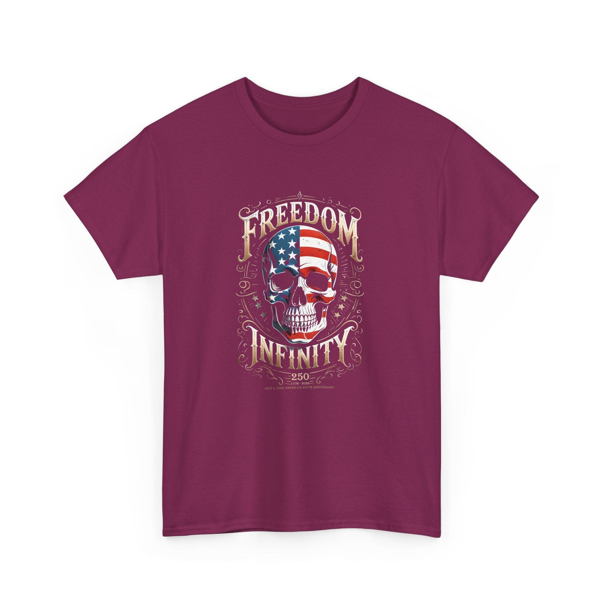 Freedom Infinity America 250 Years Skull T-Shirt - PatriotDepot.com