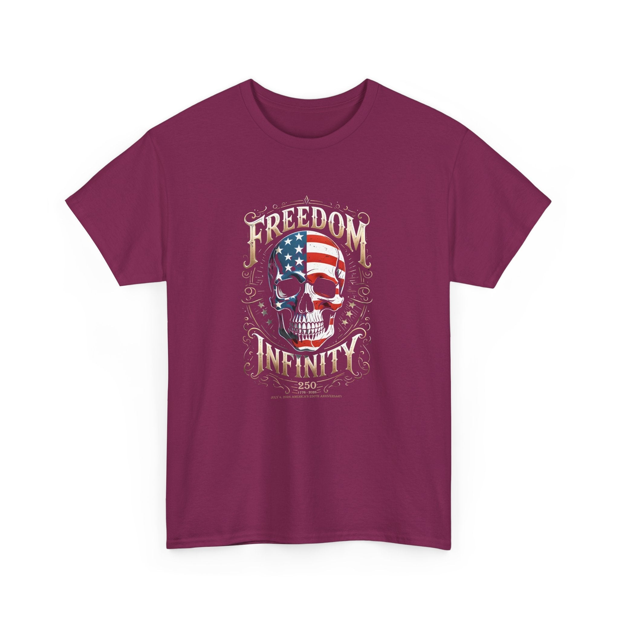 Freedom Infinity America 250 Years Skull T-Shirt - PatriotDepot.com