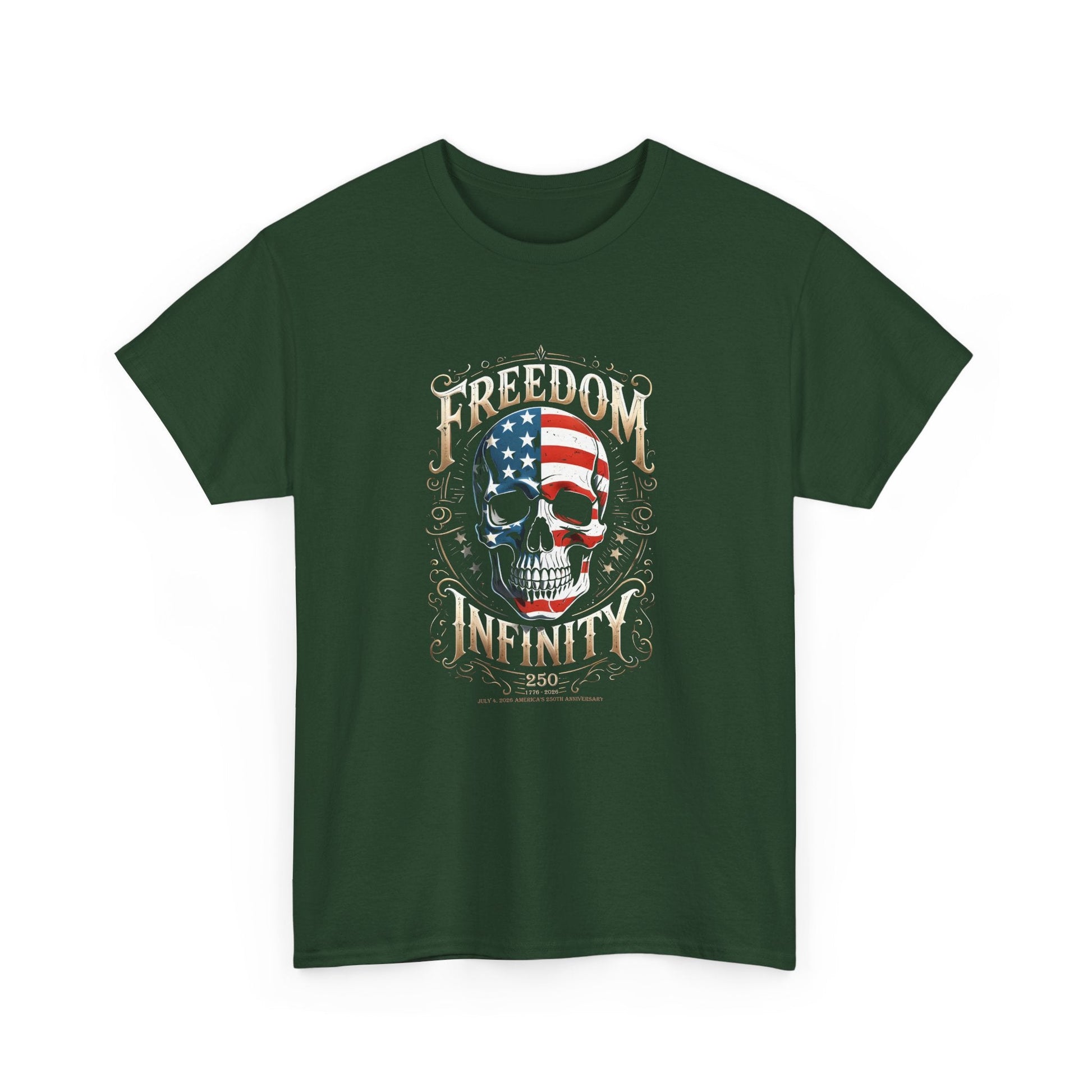 Freedom Infinity America 250 Years Skull T-Shirt - PatriotDepot.com