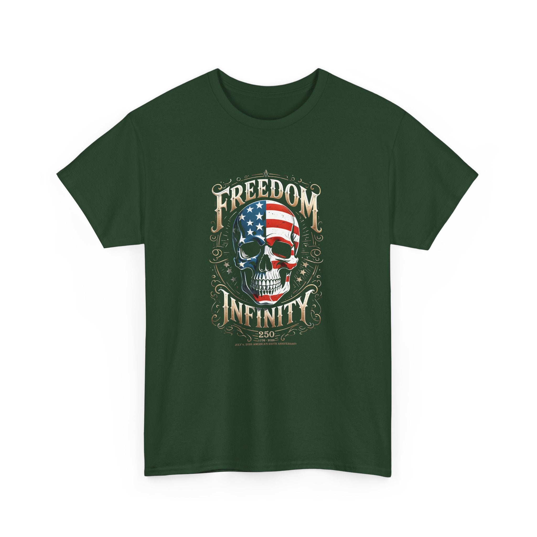 Freedom Infinity America 250 Years Skull T-Shirt - PatriotDepot.com