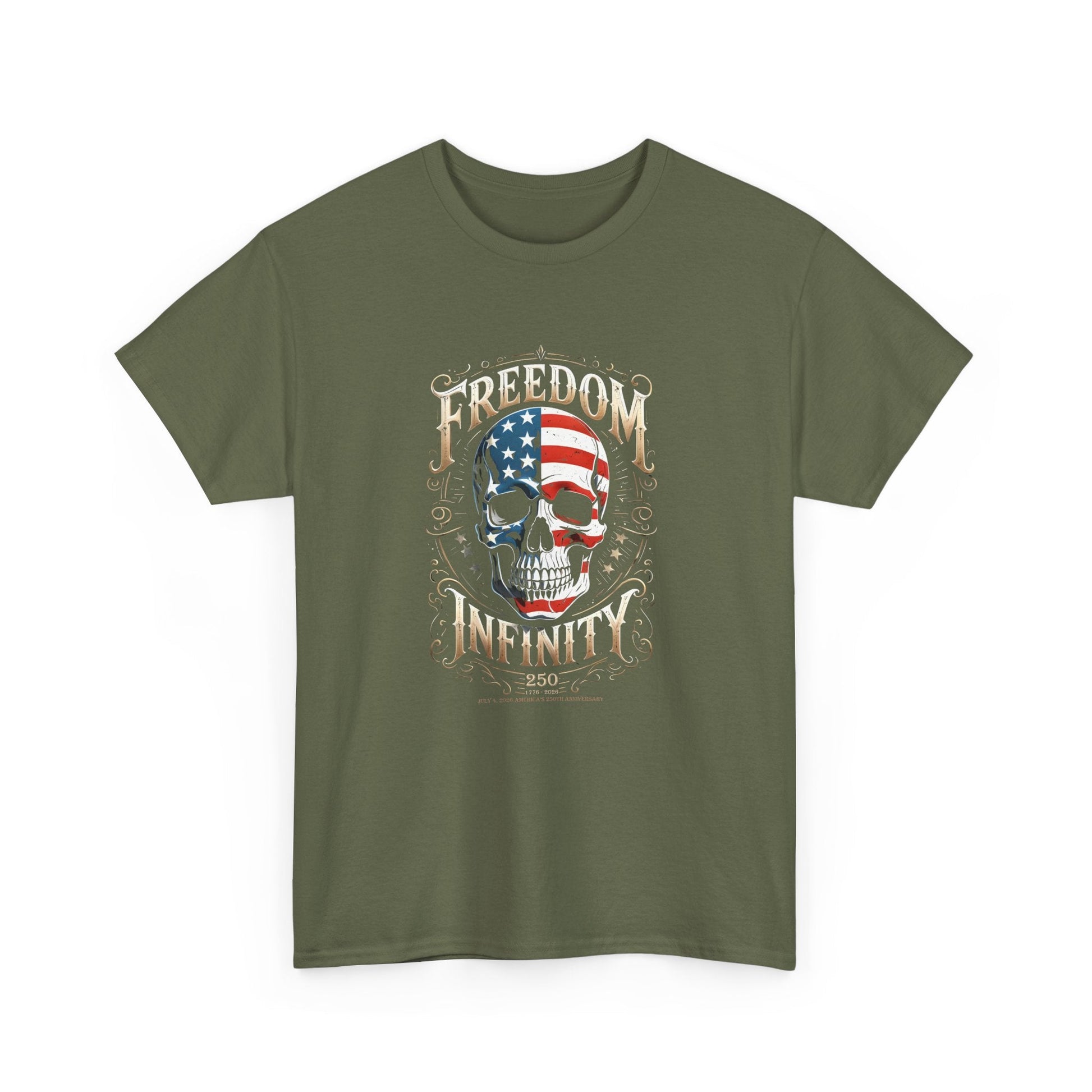 Freedom Infinity America 250 Years Skull T-Shirt - PatriotDepot.com