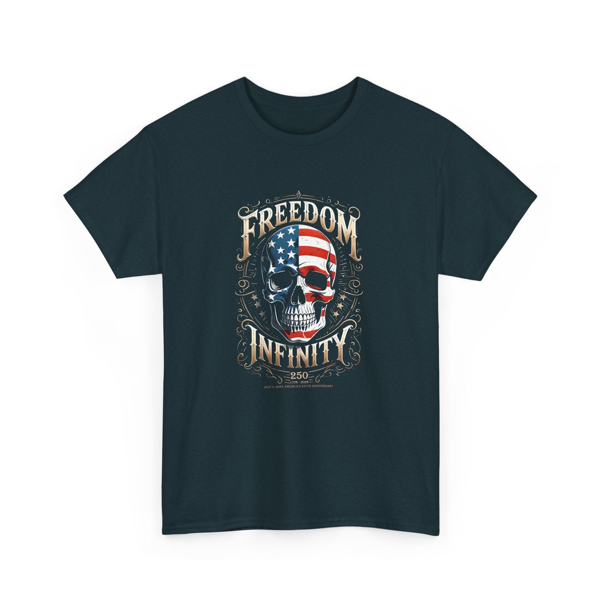 Freedom Infinity America 250 Years Skull T-Shirt - PatriotDepot.com