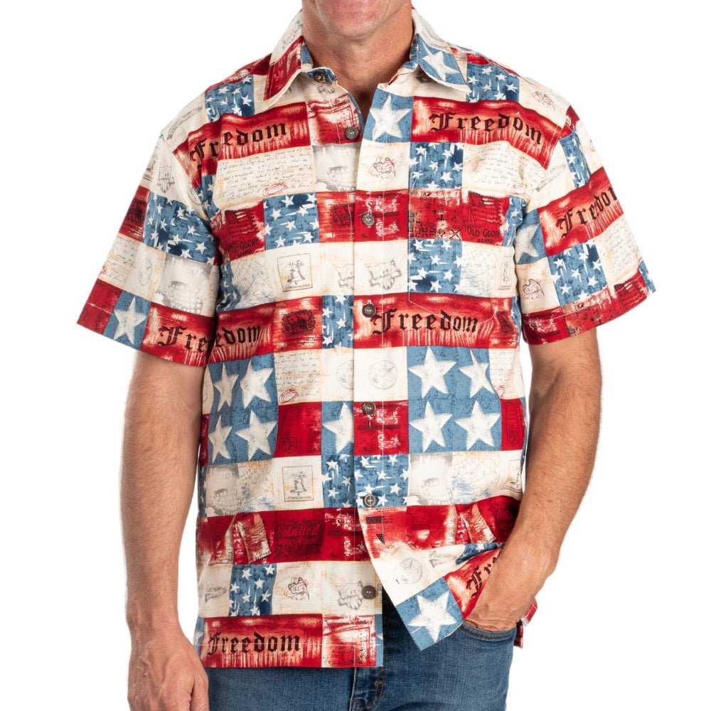 Freedom Patriotic Hawaiian Shirt (Button Up) - PatriotDepot.com