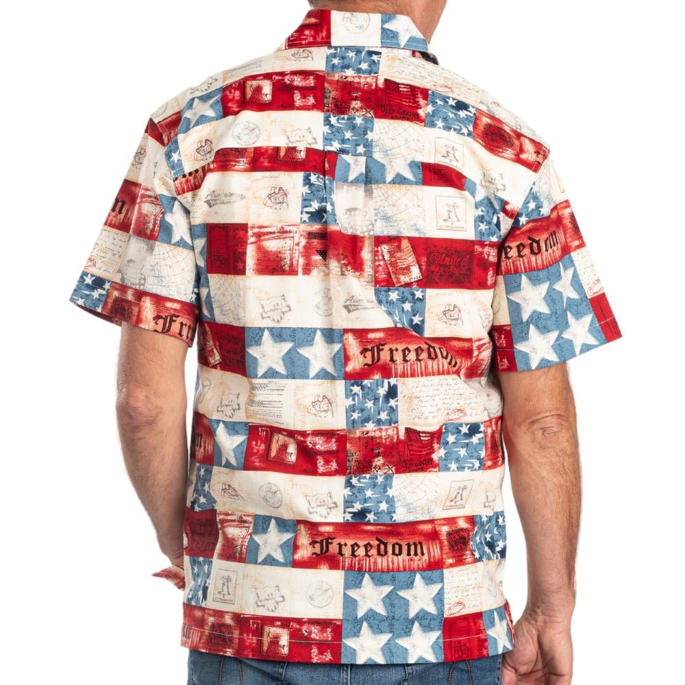 Freedom Patriotic Hawaiian Shirt (Button Up) - PatriotDepot.com