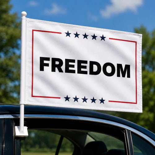 Freedom Remember Charlie Kirk Car Flag – Stars of Liberty Edition - PatriotDepot.com