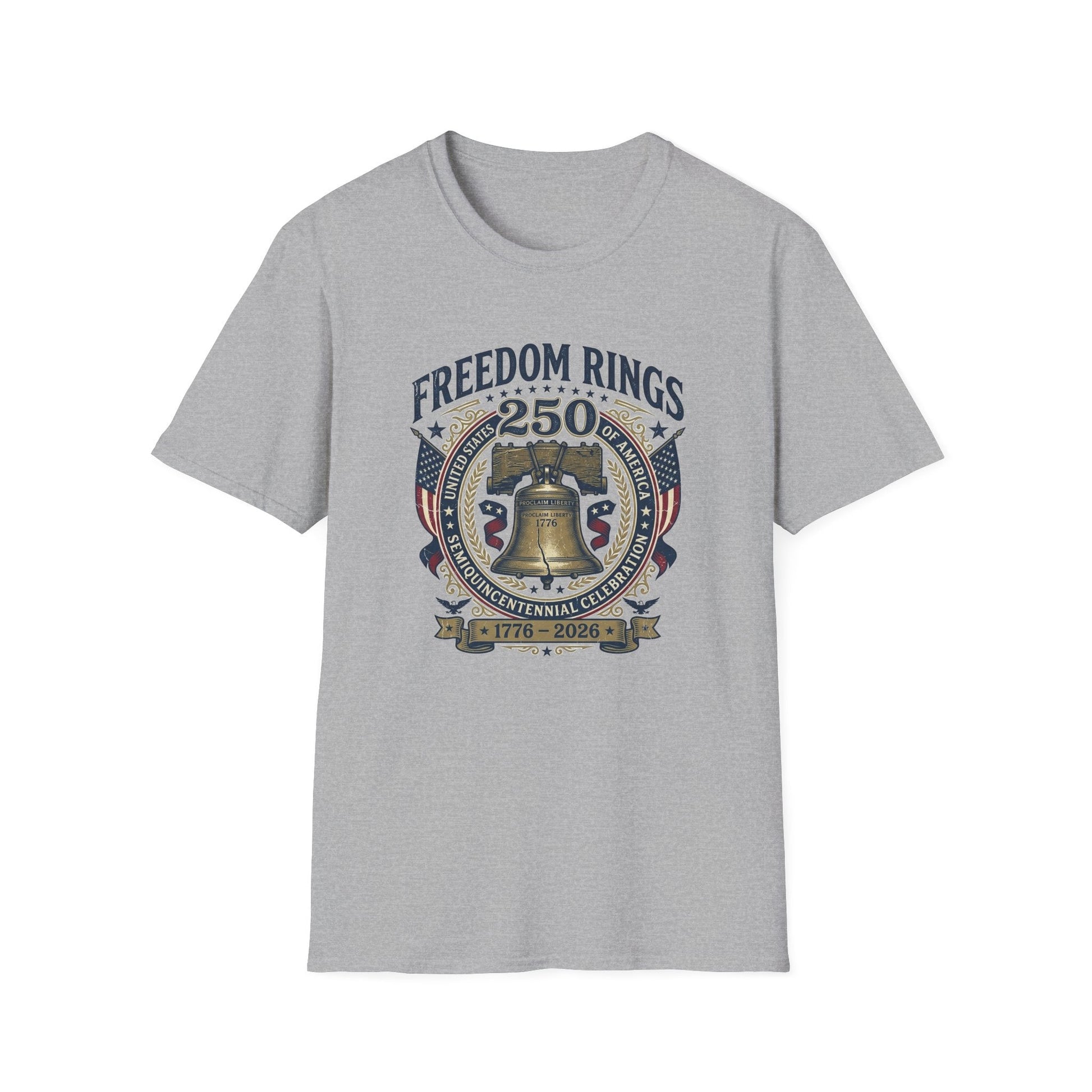 Freedom Rings Liberty Bell 250th Anniversary T-Shirt (1776–2026) - PatriotDepot.com