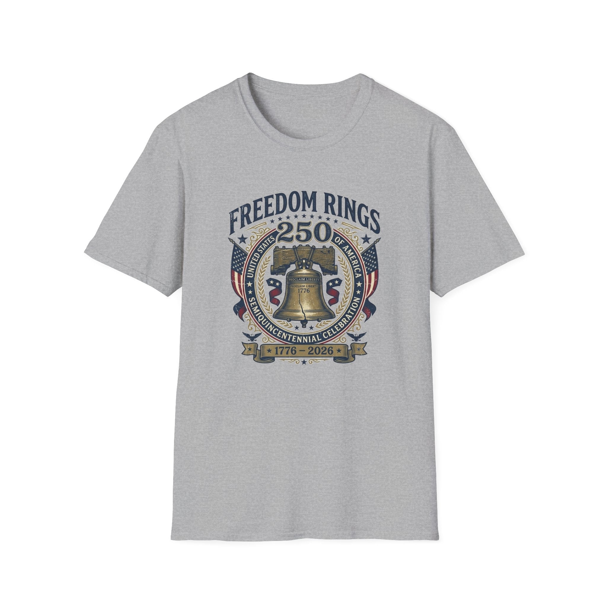 Freedom Rings Liberty Bell 250th Anniversary T-Shirt (1776–2026) - PatriotDepot.com