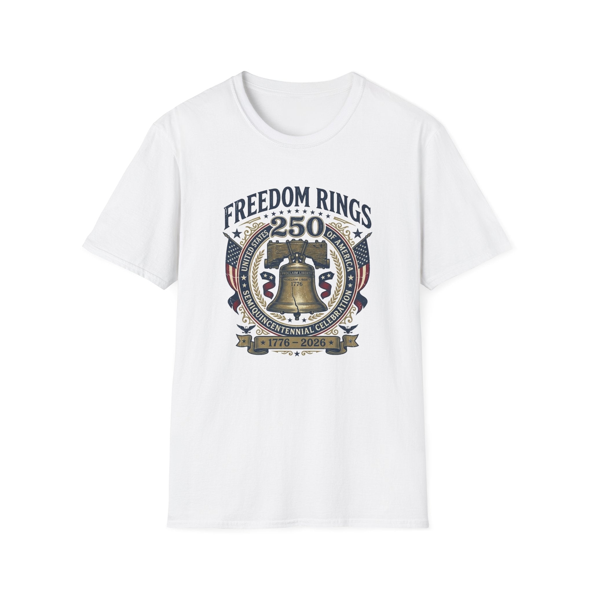 Freedom Rings Liberty Bell 250th Anniversary T-Shirt (1776–2026) - PatriotDepot.com