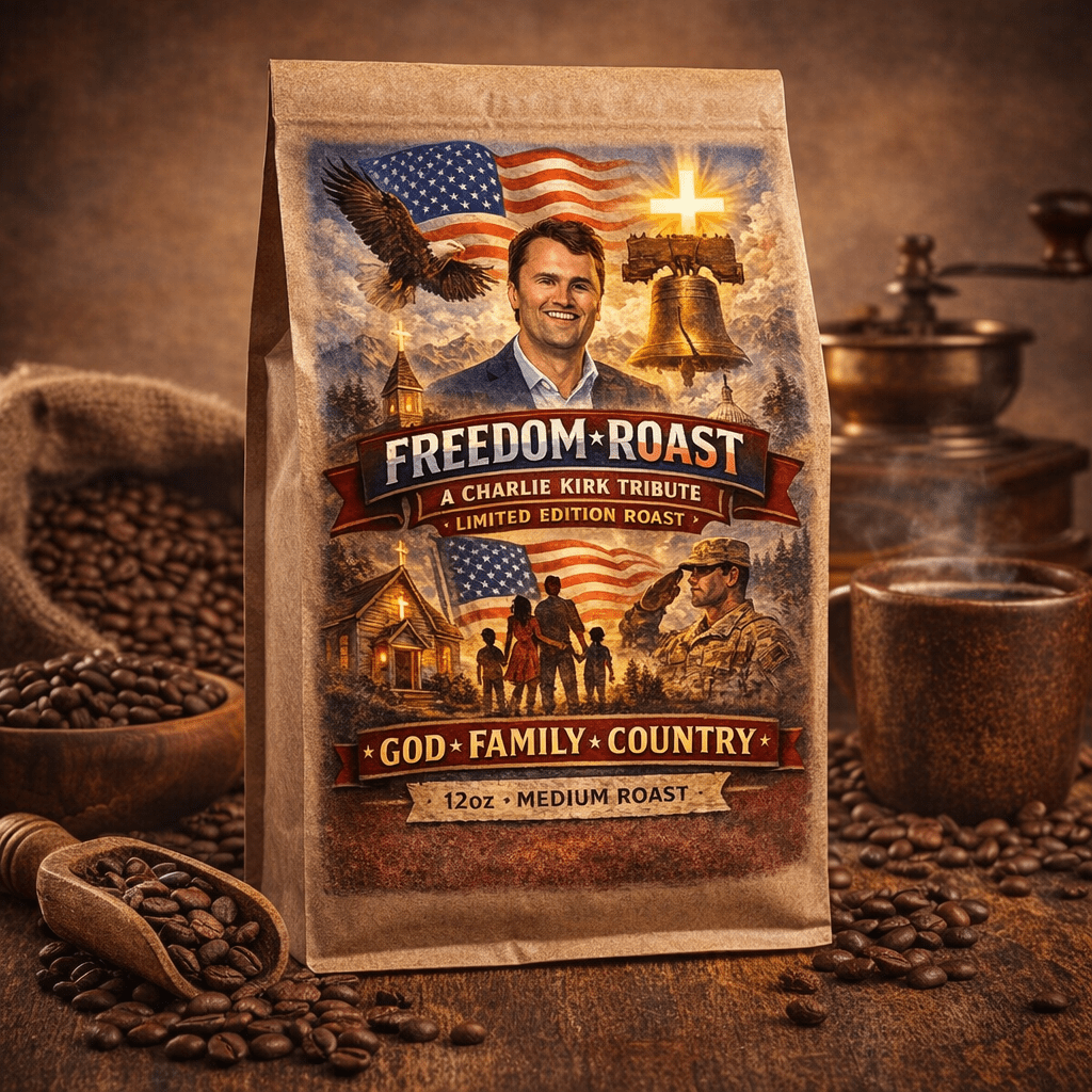 Freedom Roast | A Charlie Kirk Tribute | God Family Country Coffee - PatriotDepot.com