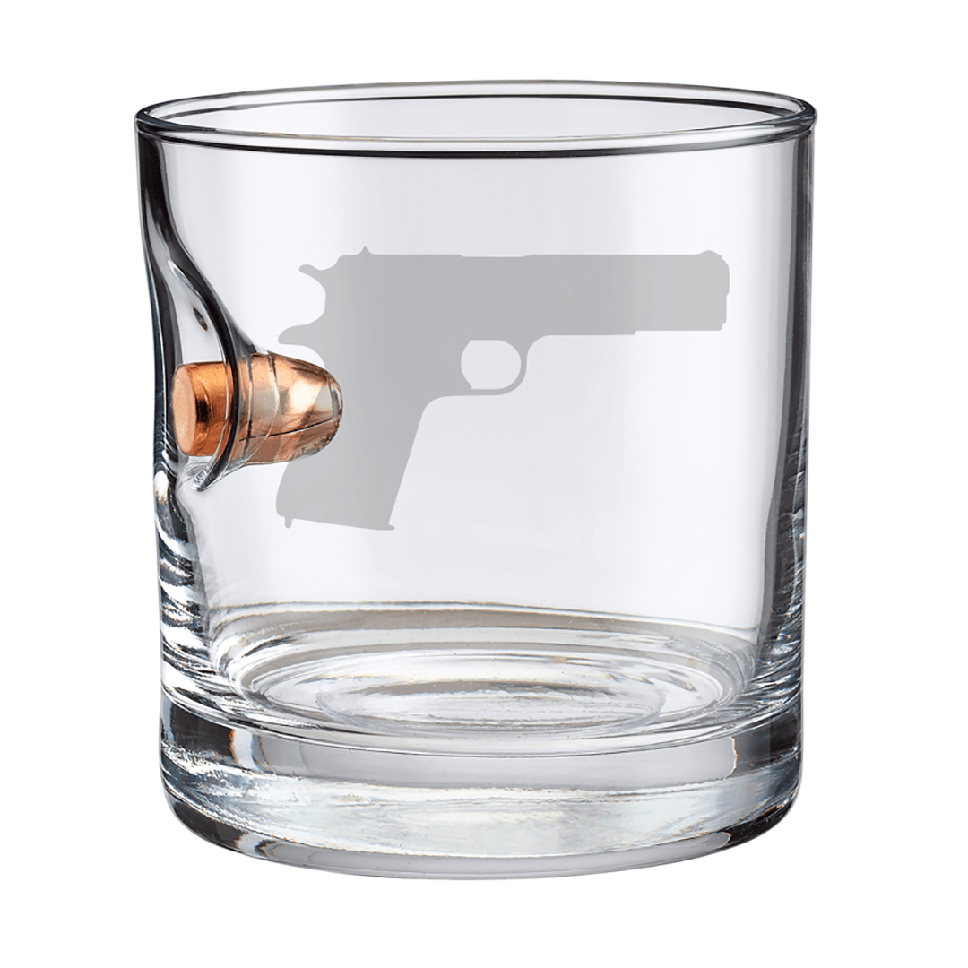 Freedom Sidearm Reserve: M1911 Etched Bullet Glass Collection - PatriotDepot.com