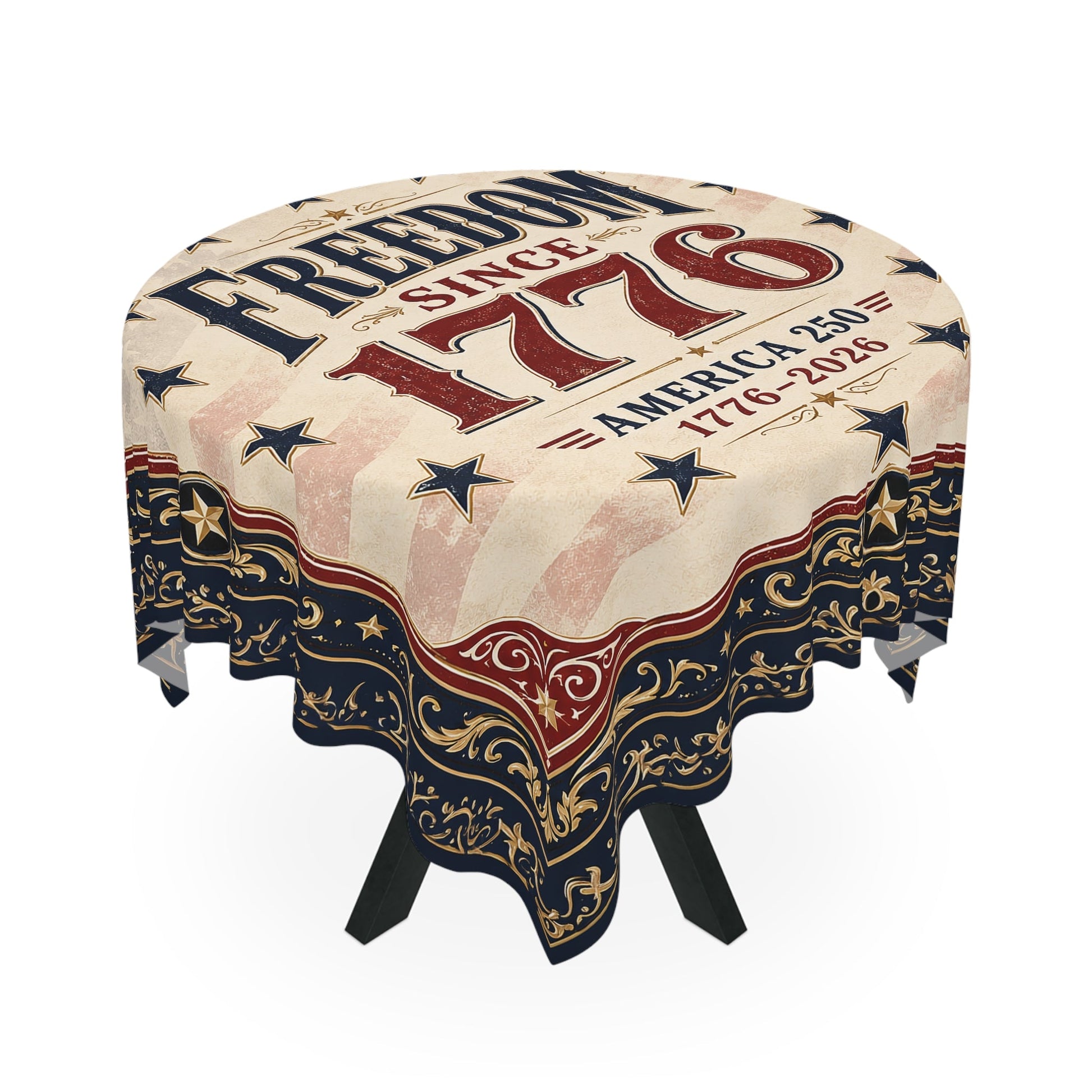 Freedom Since 1776 America's 250th Anniversary Custom Tablecloth - PatriotDepot.com